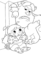 A coloring page of monsters inc